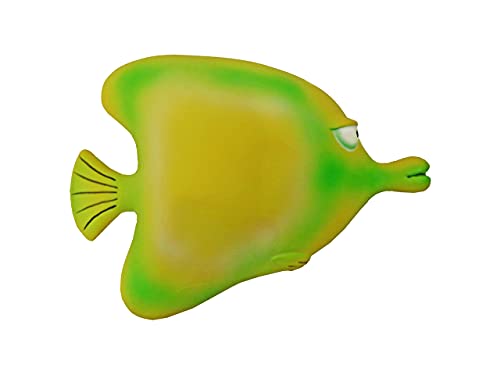 Scoochie Pet Premium Dog Toy | Stuffed Latex Maya Yellow Angel Fish | 7.25 Inch