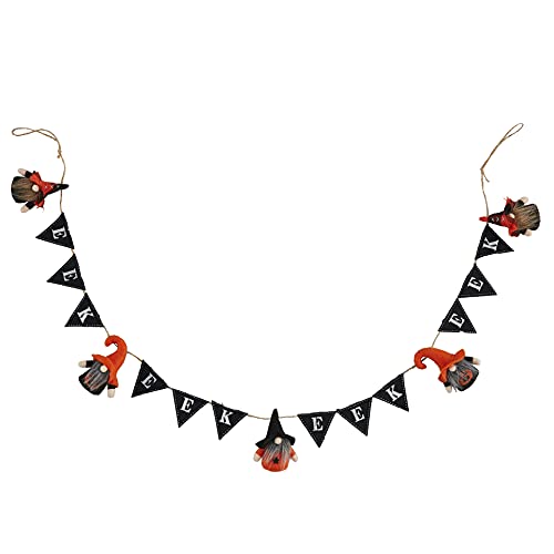 Mud Pie Eek Halloween Gnome Garland, 60-inches Length, Multicolor