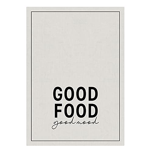 Creative Brands Santa Barbara Design Studio Table Sugar Flour Sack Tea Towel, 29 x 20-Inch, Good Food Good Mood