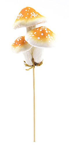 Midwest Design Touch of Nature Foam Mushroom, 8.5-Inch, Gold