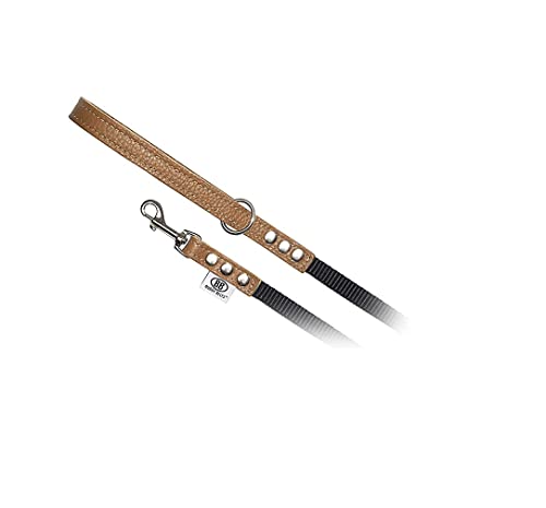 Buddy Belts Pebble Grain Accent Leather Nylon Leash Caramel - Premium Edition (3/4" x 4')