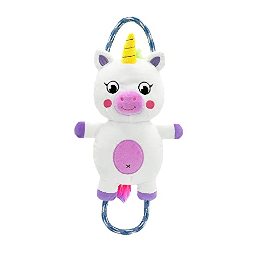 HugSmart Pet ‚Äì Fairytale Story | Squeaky Plush Mountain Climbing Rope Tug Dog Toy with Less Stuffing (Fairytale Story ‚Äì Unicorn)
