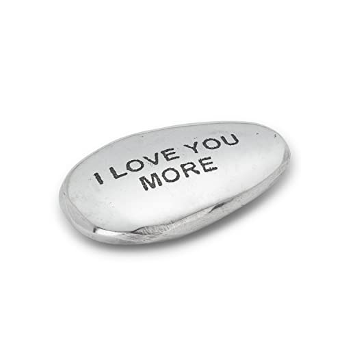Abbott Collection  30-ALU-199 Engraved Pebble-I Love You More, Silver