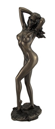 Unicorn Studio Bronzed Finish Nude Female with Hands in Hair Statue Sculpture Erotic Art