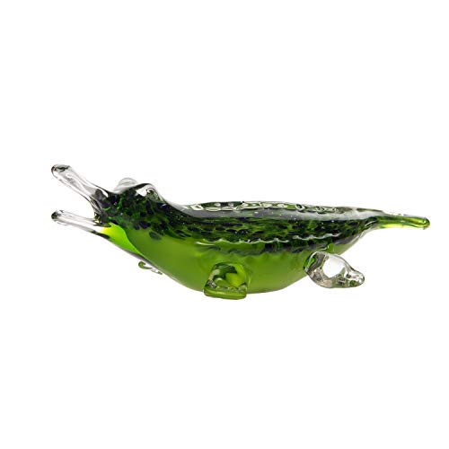 Beachcombers B21265 Glass Green Gator Figure, 9.5 inch