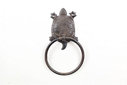 Hampton Iron Cast Iron Decorative Turtle Towel Holder 8" - Sea Themed Decor - Coastal Livin