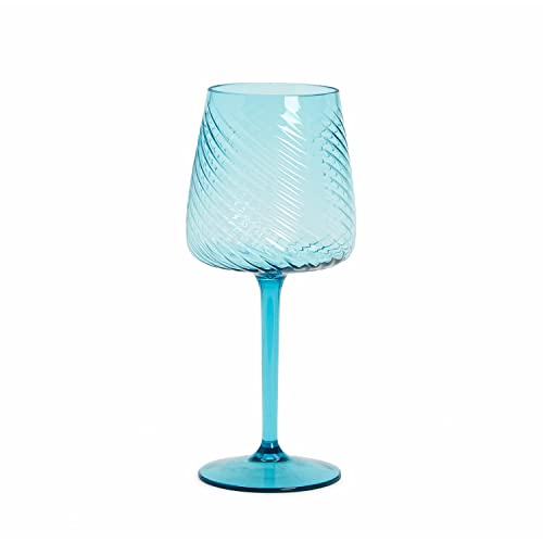 Two's Company Spiracle Sea Foam Green 12-Pieces Wine Glass