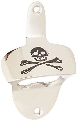 Hampton Iron MC-2103-CH Chrome Pirate Skull and Crossbones Wall Mounted Bottle Opener 3.5" Decor-Nautical Home