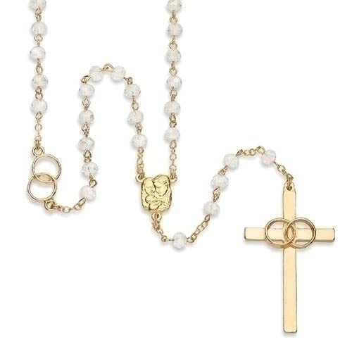 Roman Wedding Rosary Gold in Velvet Box, 20.5-inch Length, Christmas Jewelry Accessories