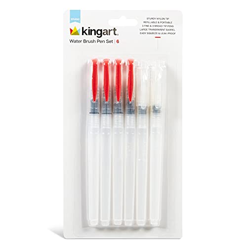 KINGART¬¨√Ü Studio Water Brush Pens, Set of 6