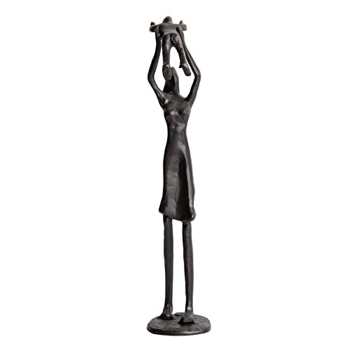 Danya B. Proud Parent Holding Child Contemporary Iron Sculpture Small Decorative Statue