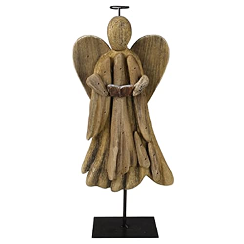 HomArt AREOhome Angel on Stand - Wings Down, Wood