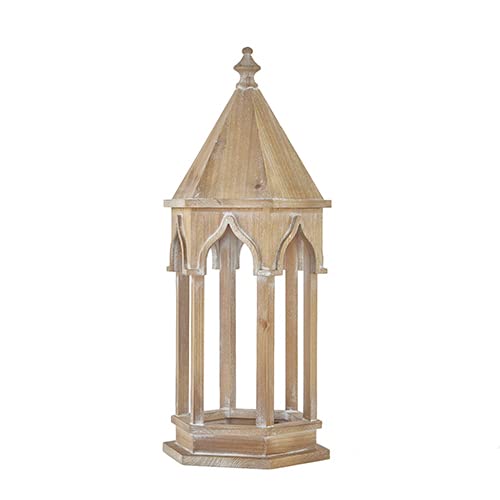 RAZ Imports 2022 Holiday in Provence 24" Natural Wood Lantern