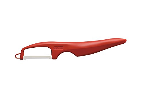 Kyocera Advanced Ceramic Vertical Double Edge Blade Peeler, Red