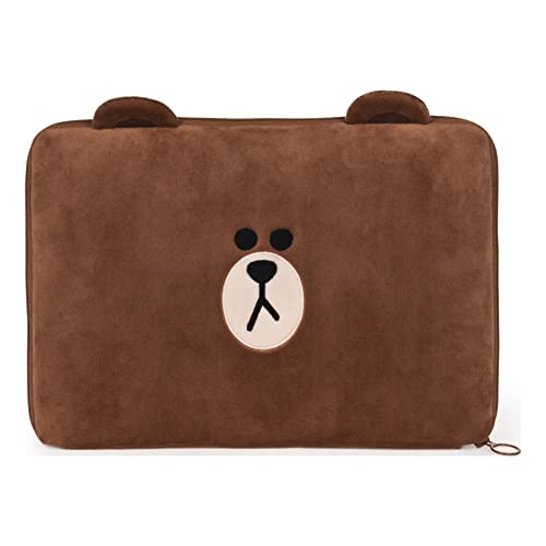 GUND LINE Friends Brown Zippered Laptop Case Plush for Ages 3&Up, 10.5H x 15W