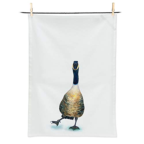 Abbott Collection  56-KT-CN-10 Gus Goose Tea Towel, 1 EA, White and Black