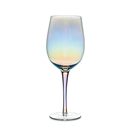 Abbott Collection  27-IRIS-WHT Small Optic Goblet, 9 inches H, Lustre