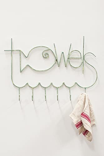 Fishy Towel Rack - Antique Turquoise Metal, 30.5 x 20.5 in by Kalalou
