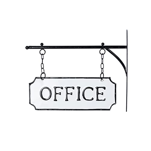 Park Hill Collection EWA80578 Metal Office Sign with Hanging Display Bar, 13-inch Length