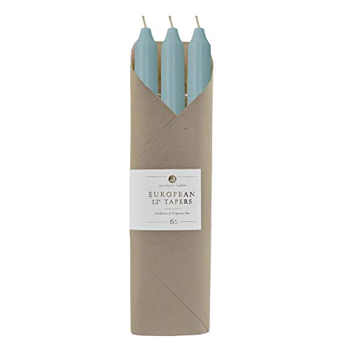 Northern Lights Candlestick Set 12" Tapers Candle Gift Luxury (Prairie Blue)