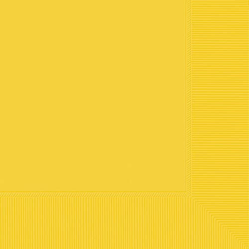 Amscan Yellow Sunshine 2-Ply Beverage Napkins - 5" x 5", Pack of 40 , Party Supply