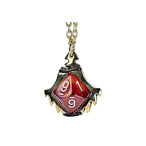 Chessex Pendant Gold Finish Blade Claw, Dice Holder Necklace with D10 Dice