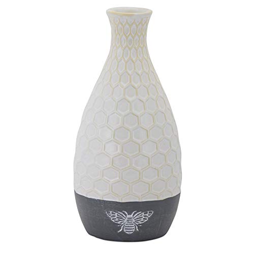 Melrose Ceramic Vase with Bee, 9.25-inch High