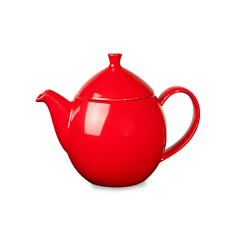 Forlife New Dew Teapot with Basket Infuser 14 ounce, 6.38-inch Length, Red