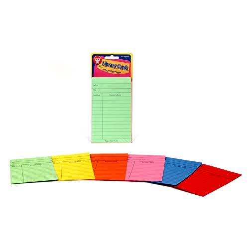 Hygloss Products Library Checkout Cards  Bright Colored Due Date Note Cards - 3 x 5 Inches, 50 Pack
