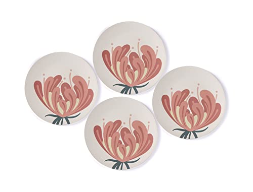 Shiraleah Ainsley Set of 4 Floral Melamine Appetizer Plates