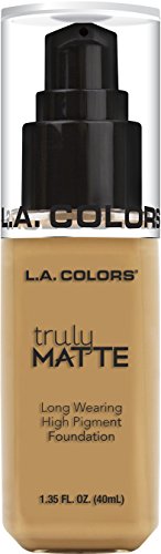 L.A. Girl COLORS Truly Matte Foundation, Golden Beige, 1.35 Fl. Oz.