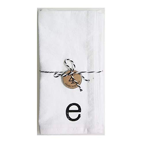 Mud Pie Initial Napkin Sets (E), 20" x 20", Cotton