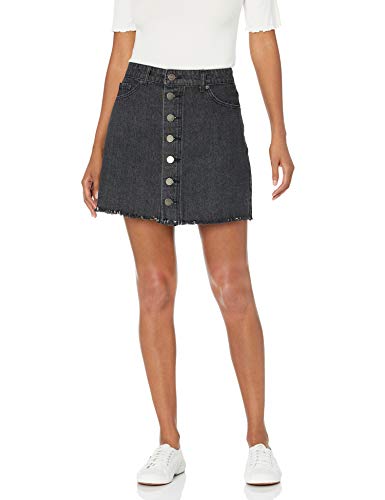 Mud Pie  Fitz Button Front Skirt (Medium),Black