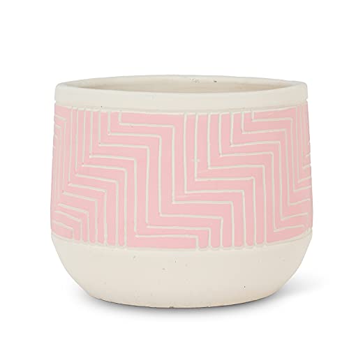 Abbott Collection  27-Batik-PNK-LG Large Etched Planter, Pink