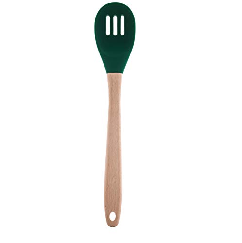 Tablecraft 900004 Wanderlust Collection Slotted Spoon, Green, 12" x 2.25" x 1.75"