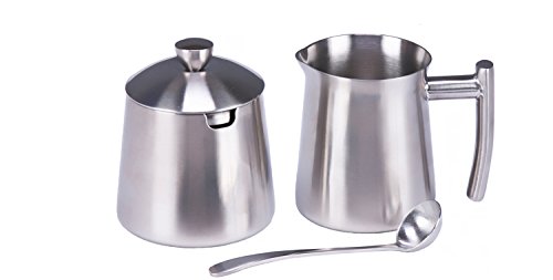 Frieling 18/10 Cream and Sugar Set, 10 Ounce, Brushed Stainless Steel