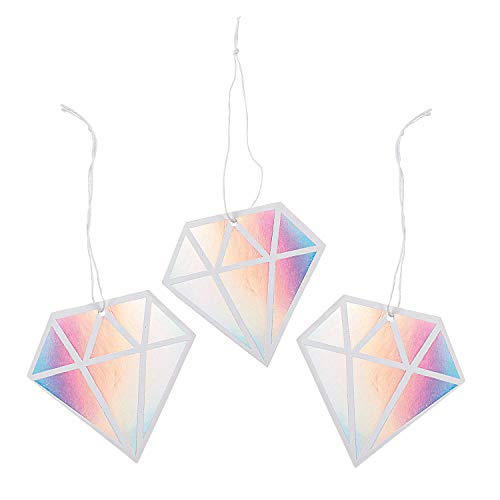 Fun Express IRIDESCENT DIAMOND FAVOR TAGS (24PCS) - Party Supplies - 24 Pieces