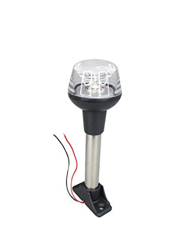 Pactrade Marine Boat LED All Round Anchor Navigation Light SS Pole 8-30v Height 7-1/2'' USCG 2NM A-16 Certified