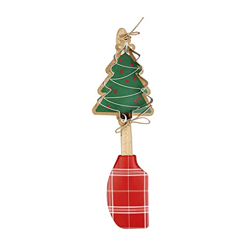 Mud Pie Tree Christmas Spatula And Cookie Cutter Set, 12 1/2-inch