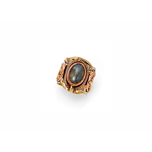 Anju Jewelry Janya Collection Mixed Metal Cuff Ring with Labradorite Stone