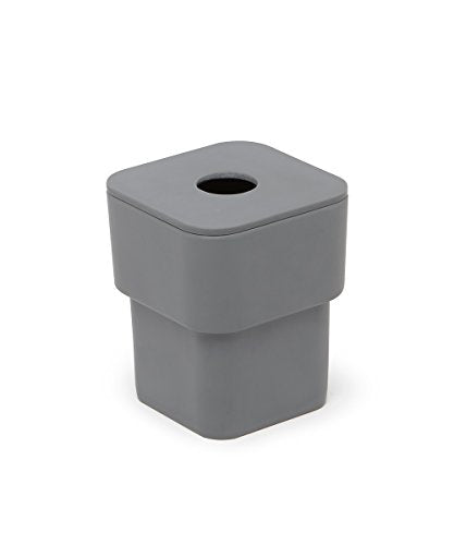 Umbra Scillae Vanity Jar with Lid, for Cotton Balls Amenity Canister, Charcoal