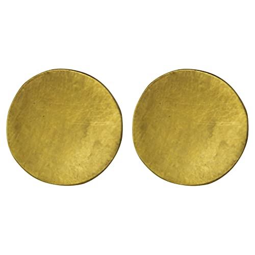 HomArt Gia Circle Post Earring, 0.50-inch Diameter, Brass