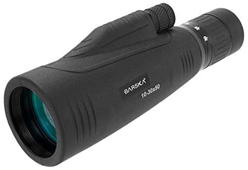 BARSKA 10-30x50mm Precision Monocular for Bird Watching, Travel, Hunting, Boating, and Camping.
