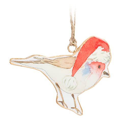 Abbott Collection  37-IMPRINT-045 Robin in Hat Ornament, Red