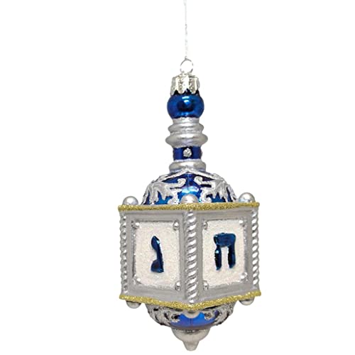 Kurt Adler Adler Noble Gems Glass Dreidel Ornament, 5-Inches, Multicolor