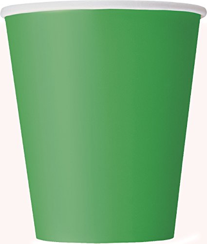 Unique Industries 9oz Green Paper Cups, Emerald Green, 14ct