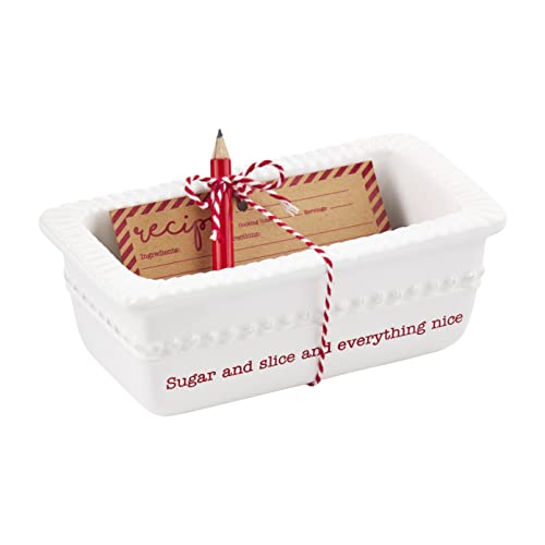 Mud Pie Circa Christmas Mini Loaf Set,5.5" x 2.25", Sugar and Slice