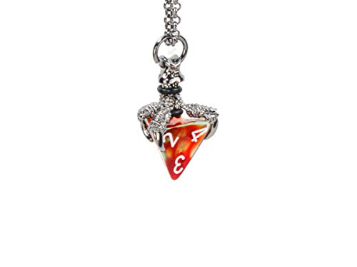 Chessex Pendant Gunmetal Grey Finish Blade Claw, Dice Holder Necklace with D8 Dice