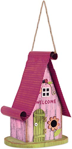 Sunset Vista Designs 93635 Bird House, 13-inch Height (Pink)