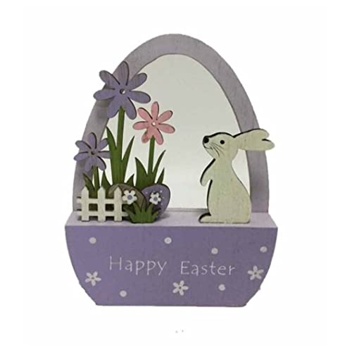 Delton Wood Rabbit Basket D‚àö¬©cor, 5.90-inch Height